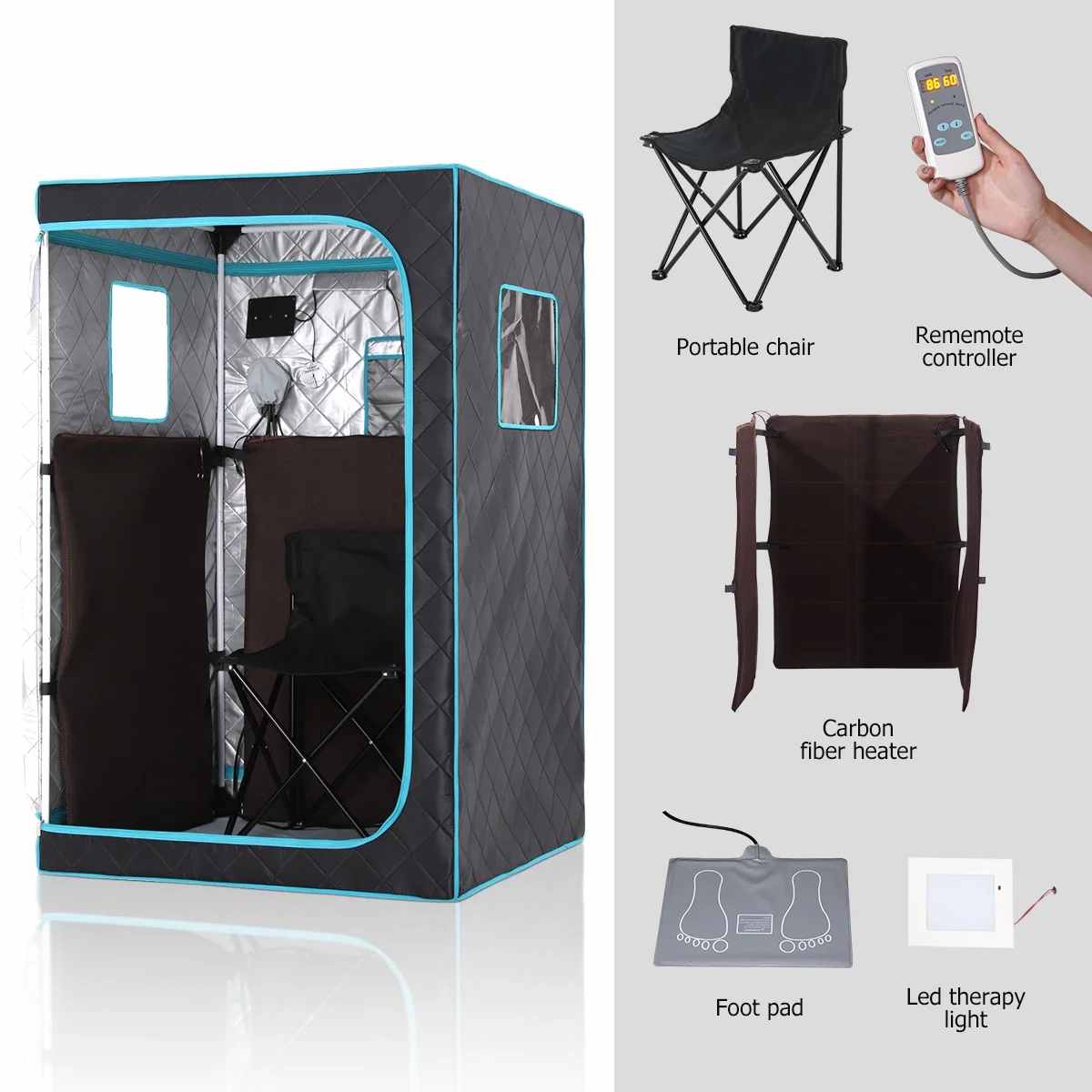 Foldable Steam Sauna Tent with Travel Carry Bag Exterior angle