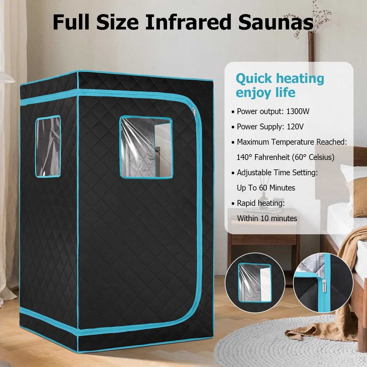 Foldable Steam Sauna Tent with Travel Carry Bag Side profile