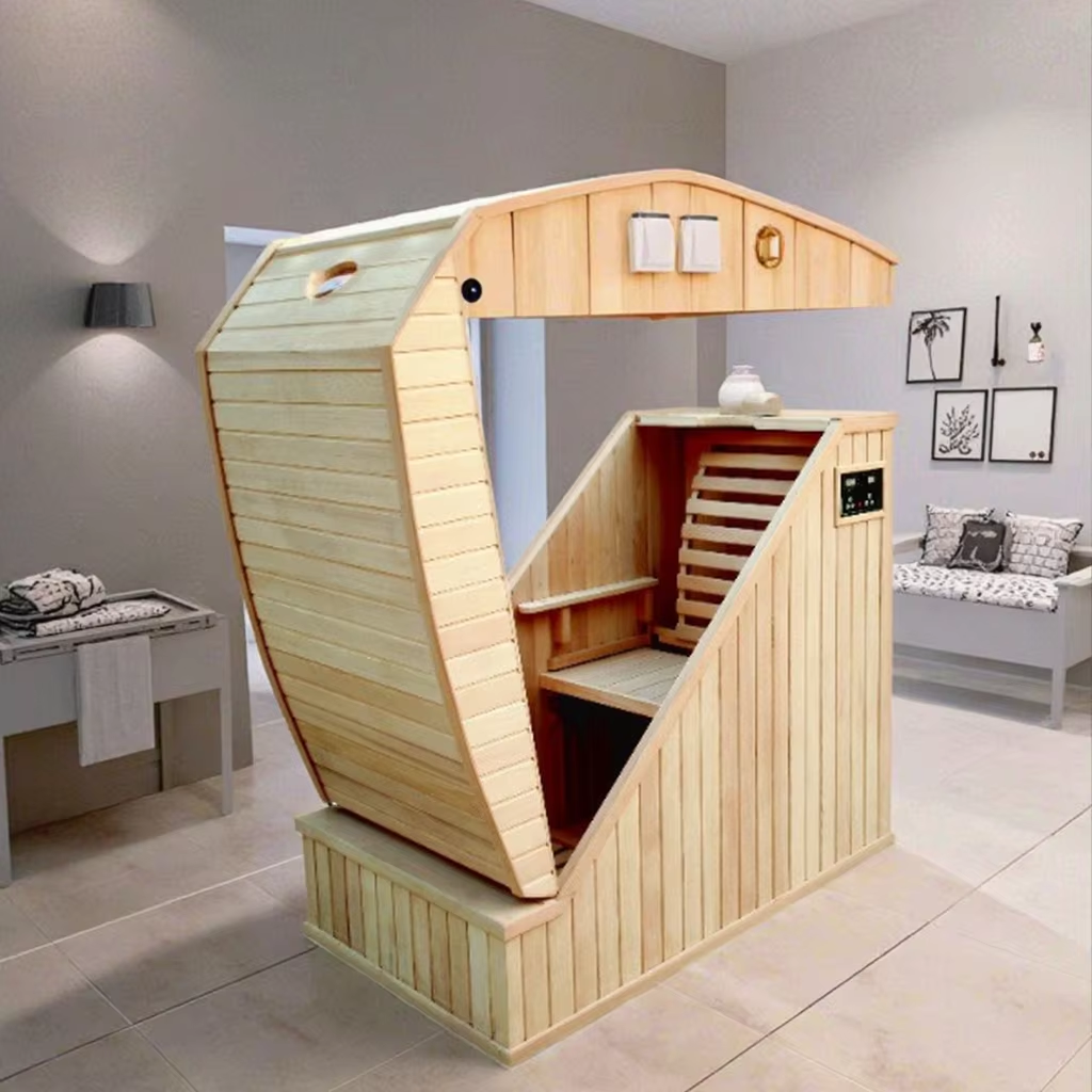 Home Use 1 Person Far Infrared Hothouse Sauna Dome Door and glass