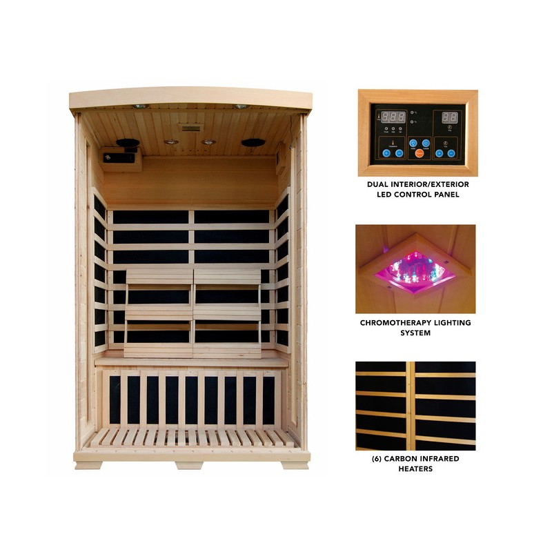 Cedar Infrared Sauna Room with Compact Heater Panel CSA-166 Exterior angle