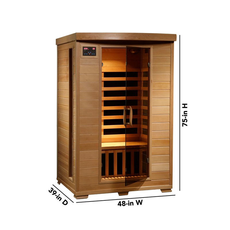 Cedar Infrared Sauna Room with Compact Heater Panel CSA-166 Interior detail