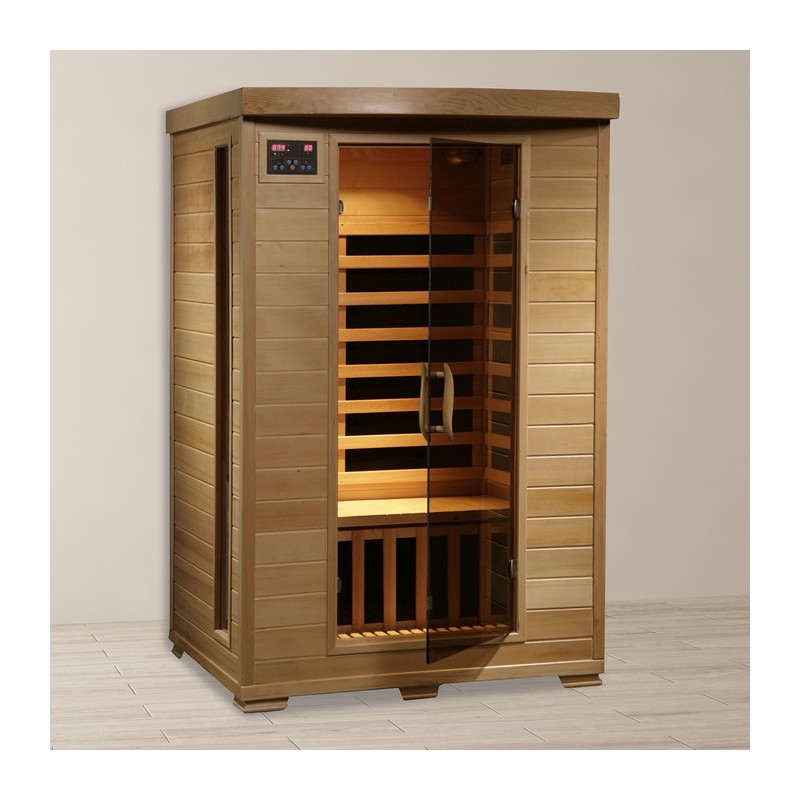 Cedar Infrared Sauna Room with Compact Heater Panel CSA-166 Side profile
