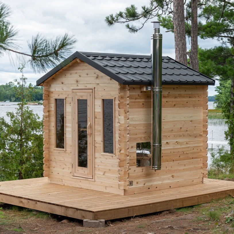 Lakeside Log Sauna Cabin with Chimney CSA-477 product image