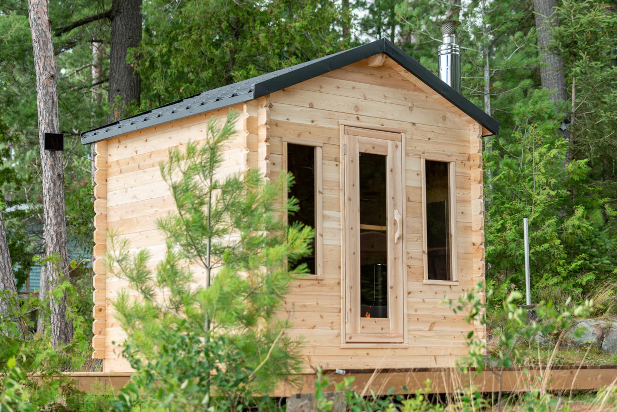 Lakeside Log Sauna Cabin with Chimney CSA-477 product image