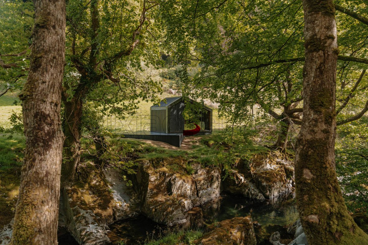 Red Cedar Outdoor Sauna Room CSA-541 Side profile