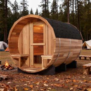 Luxury Outdoor Sauna Room with Window Solid Wood Construction CE Certified for Garden Use Interior detail