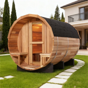 Luxury Outdoor Sauna Room with Window Solid Wood Construction CE Certified for Garden Use Door and glass