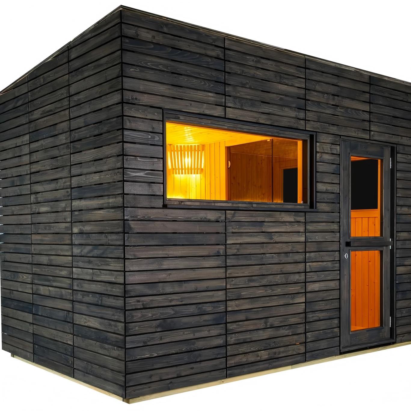 Carbonized Wood Panoramic Outdoor Sauna Cabin CSA-504 product image