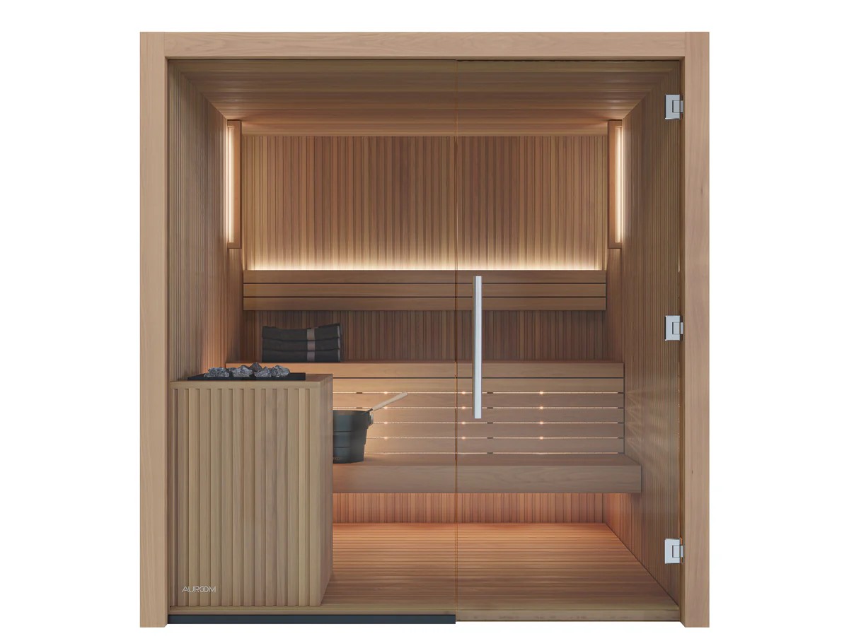 Indoor Sauna Room with Slatted Heater Guard and Bench Lighting CSA-478 product view 4