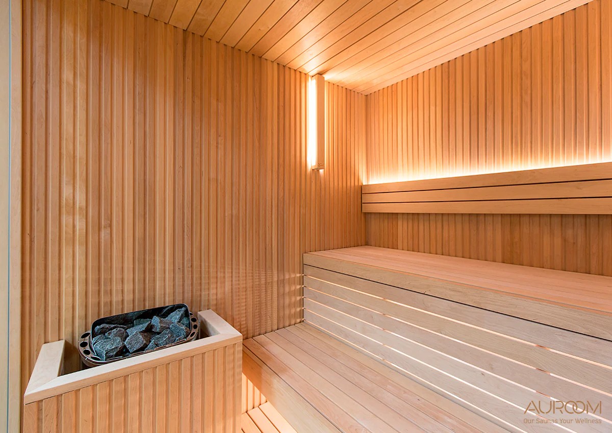 Indoor Sauna Room with Slatted Heater Guard and Bench Lighting CSA-478 product view 6