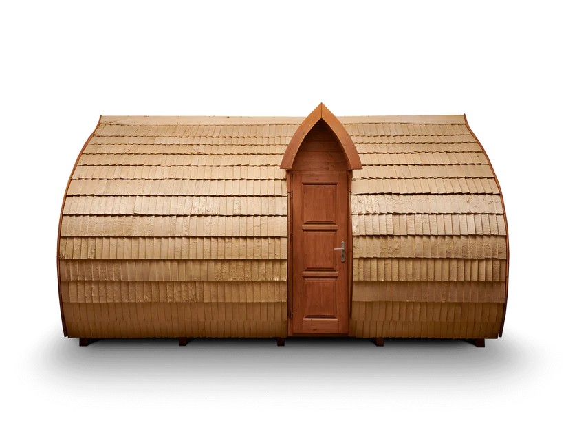 Minimalist Outdoor Sauna House 2-4 Persons Compact Sauna Room for Home Use Side profile