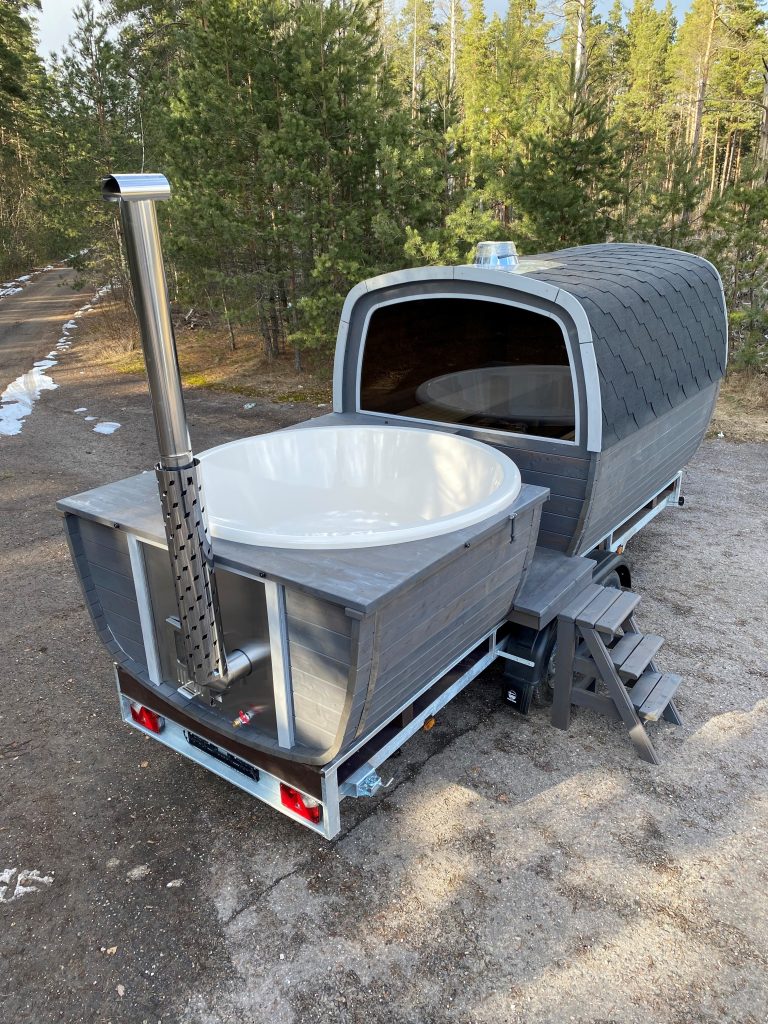 Red Cedar Trailer Sauna Cabin with Garden Tow Package product image
