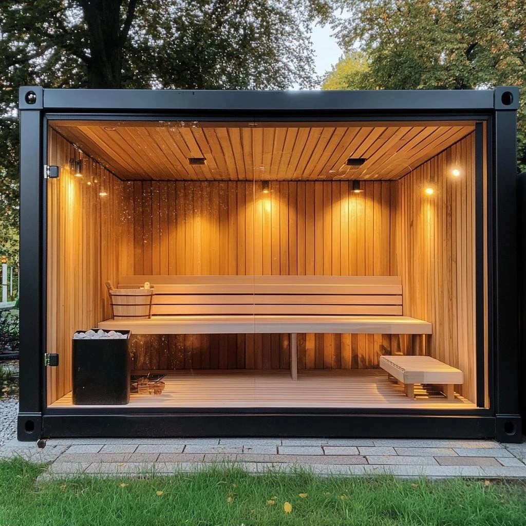 3 Person Red Cedar Cube Sauna with Hot Rock Heater CSA-246 Main view