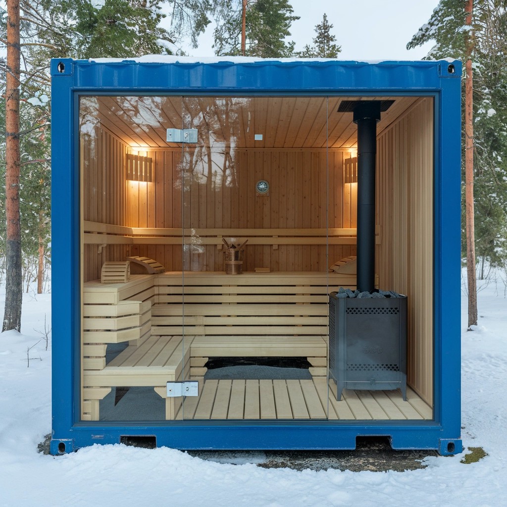 Red Cedar Outdoor Cube Sauna CSA-246 Interior detail