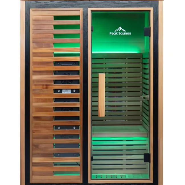 Compact Infrared Sauna Cabin with Glass Door CSA-212 Interior detail