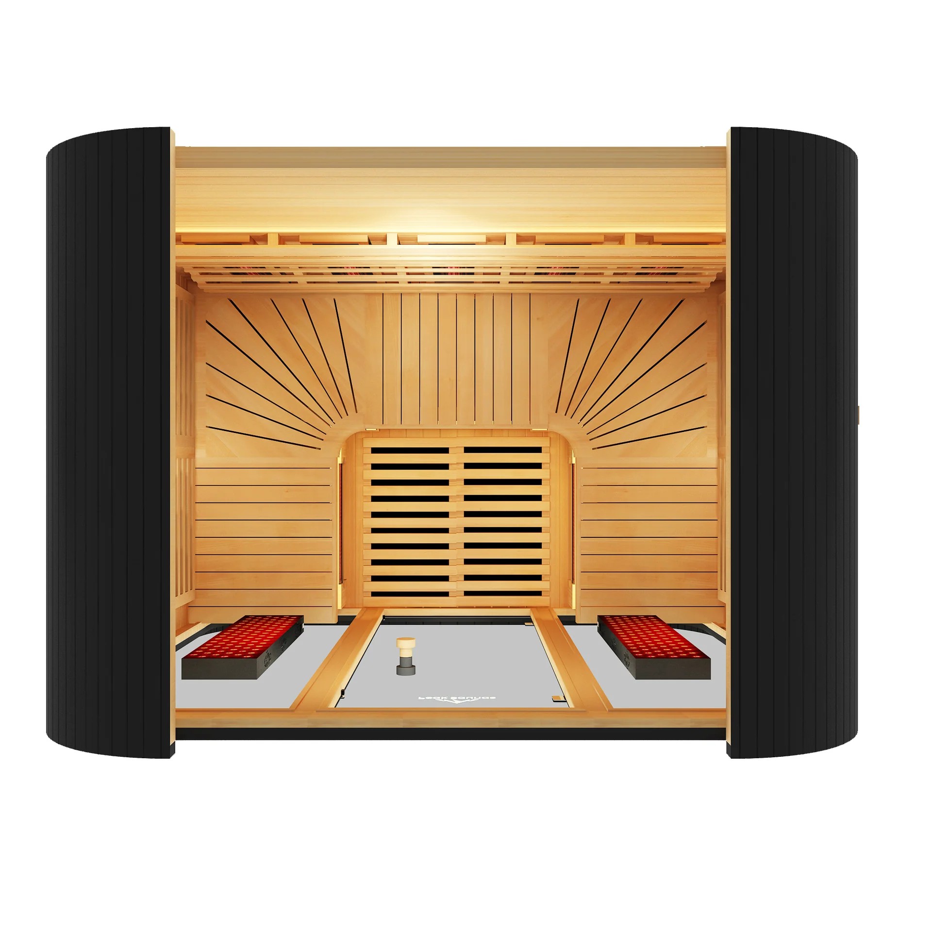 Modern Curved 2 Person Infrared Sauna, Luxury Solid Wood Cabin with Ceramic Heaters &amp; Stereo System Buyer reference