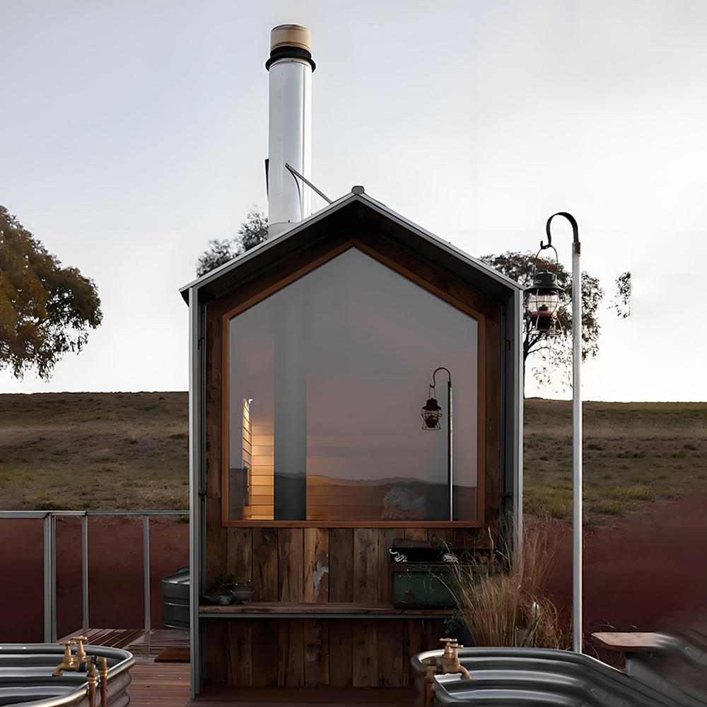 Gable-Roof Sauna Cabin Concept Set with Mixed Exterior Options CSA-359 product view 3