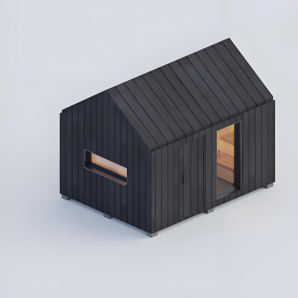 Gable-Roof Sauna Cabin Concept Set with Mixed Exterior Options CSA-359 product view 4