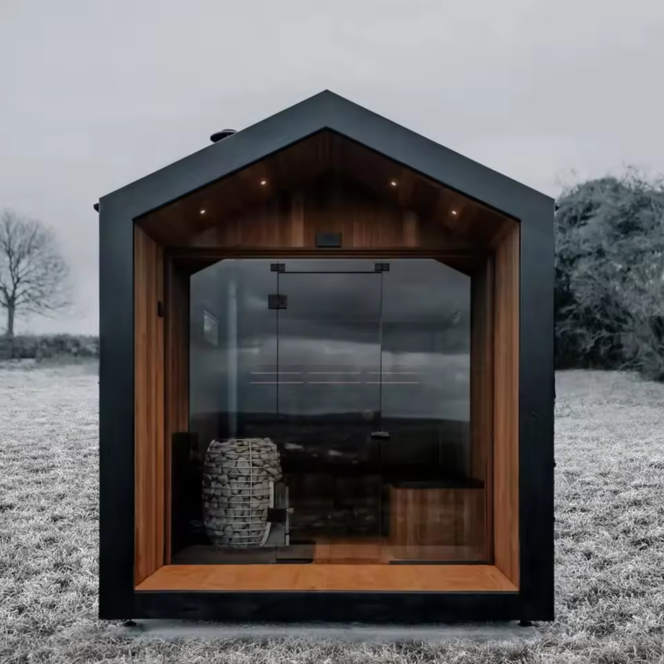 Gable-Roof Sauna Cabin Concept Set with Mixed Exterior Options CSA-359 product view 6