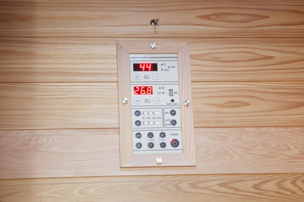 Modern Electric Indoor Infrared Sauna for 3 Persons with Solid Hemlock Wood and Infrared Heaters Door and glass