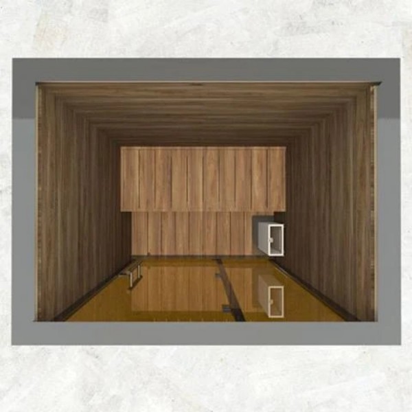 Electric Outdoor Sauna Cabin with Glass Enclosure CSA-134 Interior detail