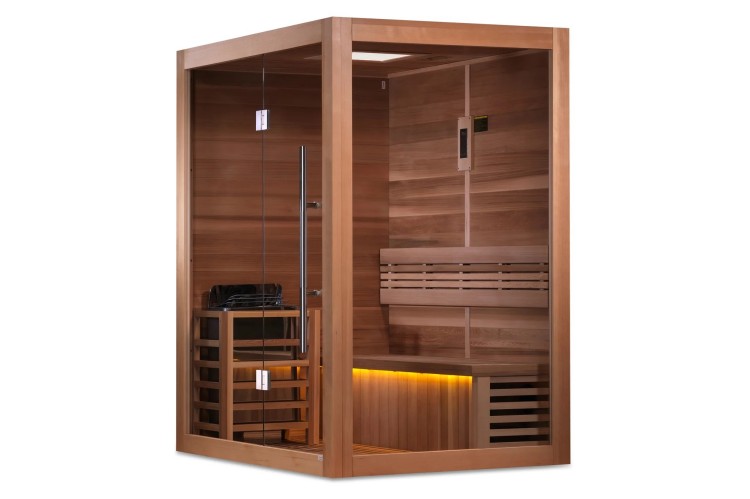 Modern Indoor Infrared Sauna Cabin for 2 Persons Easy Assembly Solid Wood Construction with Digital Control Panel Home Use Buyer reference