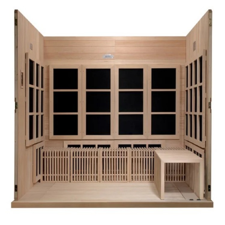 Modern Indoor Infrared Sauna Cabin for 4 Persons, Easy Assembly Solid Wood Construction with Digital Control Panel, Home Gym Buyer reference