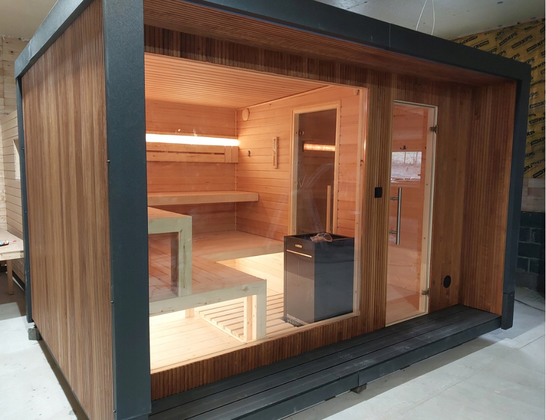 Red Cedar Outdoor Sauna Room CSA-573 Side profile