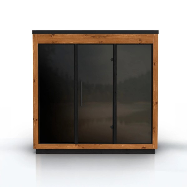 Cedar Outdoor Sauna Cabin with Wide Glass Door with Wide Glass Door CSA-128 Exterior angle
