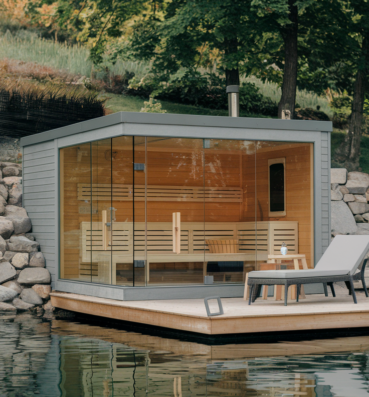 6kW Outdoor Electric Glass Door Sauna Room product image