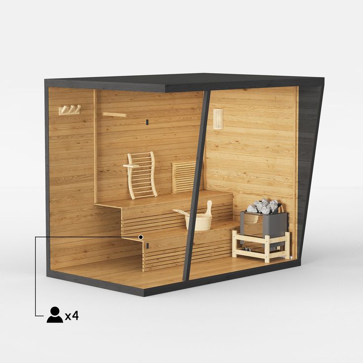 Outdoor Infrared Sauna Room with Carbon Heat Panels Side profile