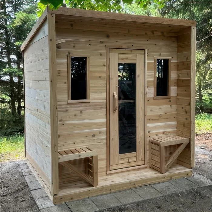 Modular Wooden Sauna Cabin - Finnish Craftsmanship, 3-Layer Insulation &amp; Smart Touch Panel Interior detail