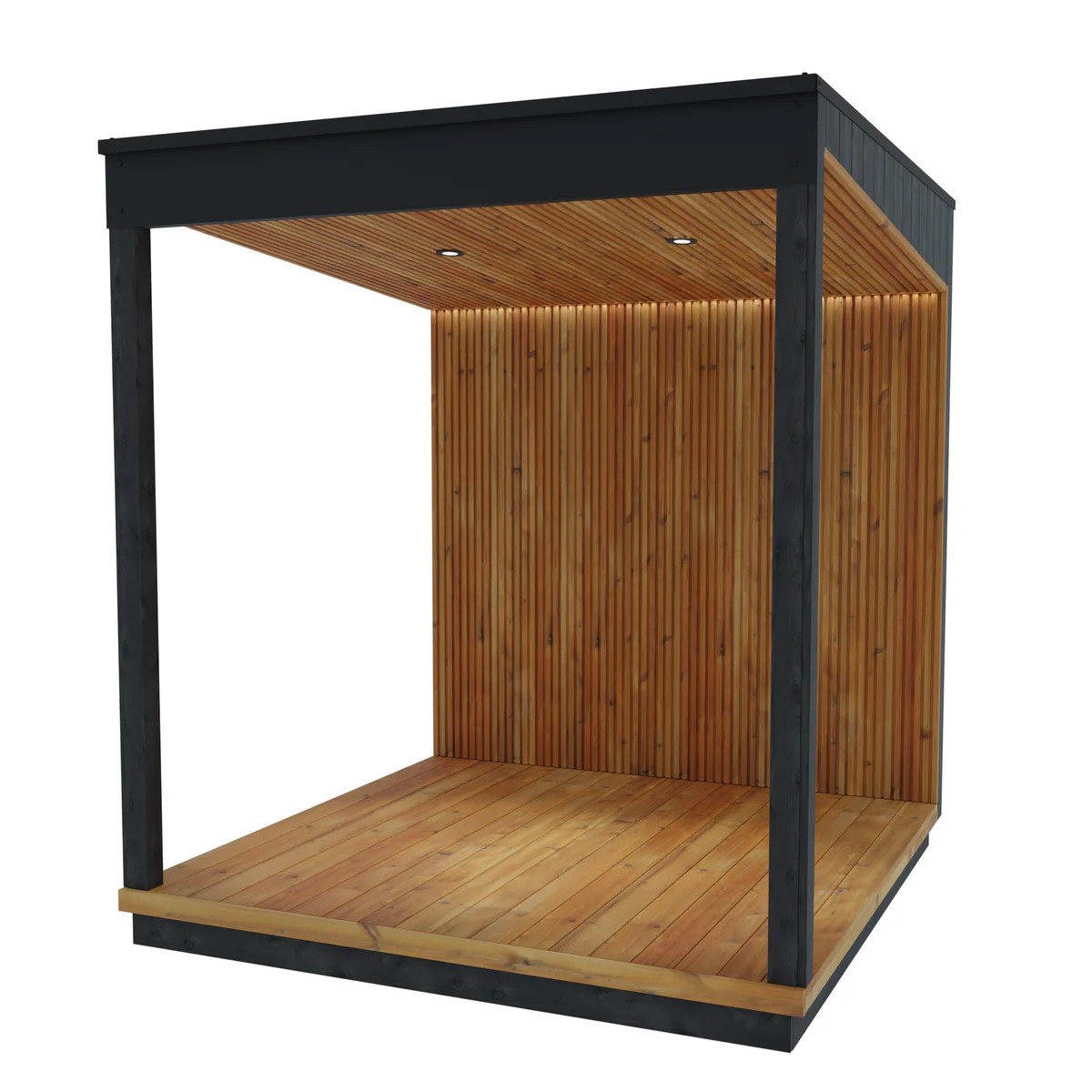 Red Cedar Outdoor Sauna Room CSA-385 Exterior angle