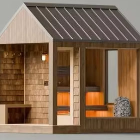 Nordic Design Outdoor Cedar Sauna - Traditional Dry Heat Sauna for 6 Persons Backyard Use Interior detail