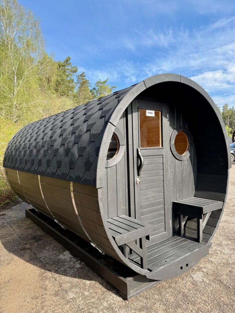 Cedar Outdoor Open Front Barrel Sauna CSA-288 Main view