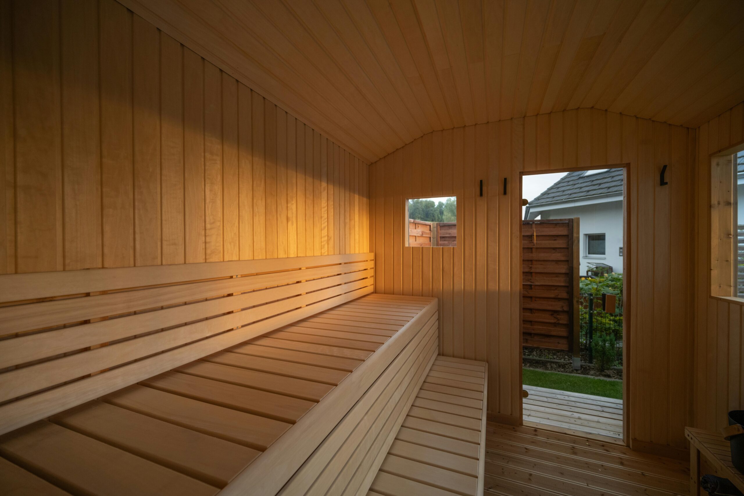 Nordic Style Outdoor Sauna Cabin, Grey Wood Sauna House with Traditional Wood Stove Setup Buyer reference