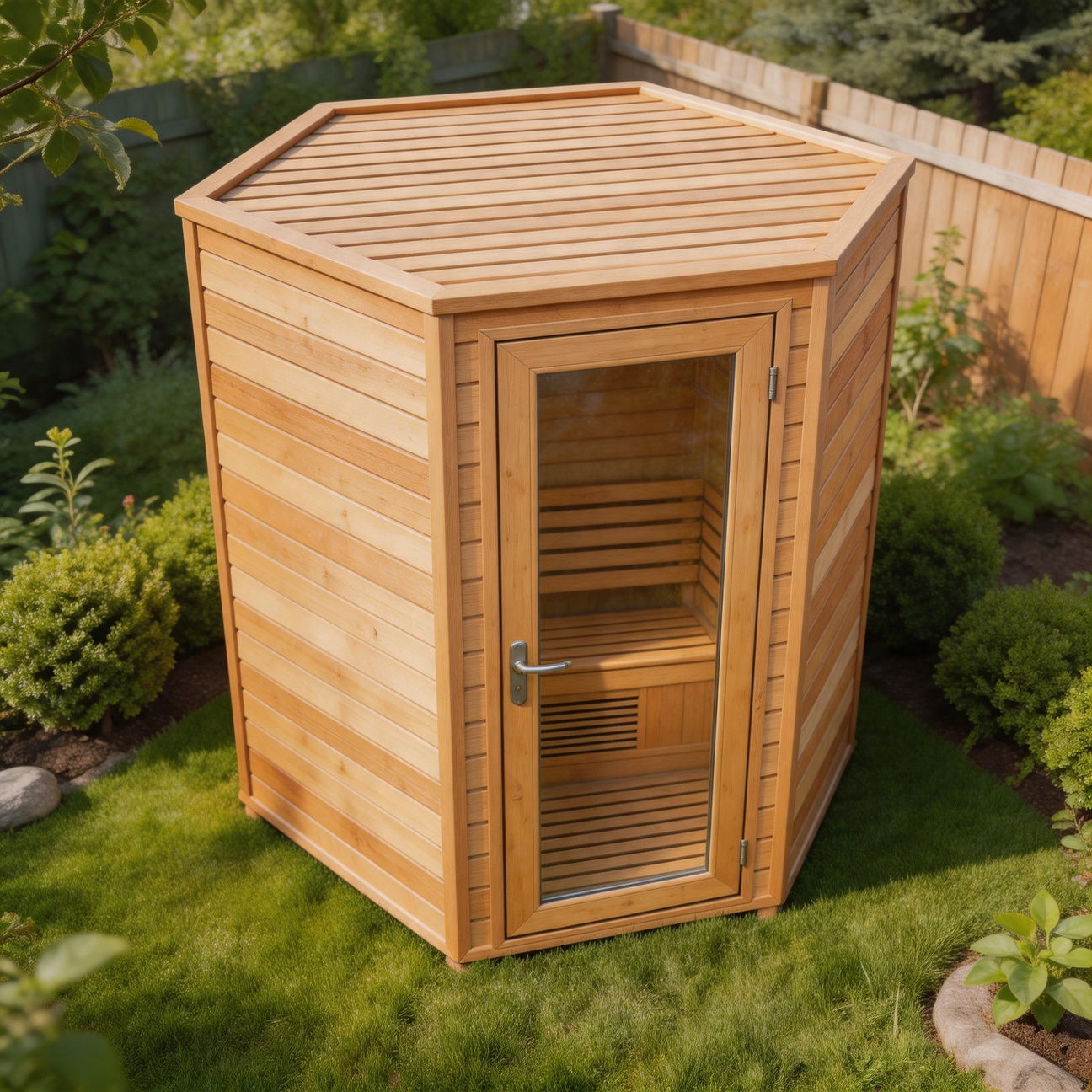 2-4 Person Cedar Outdoor Sauna Cabin CSA-283 Interior detail