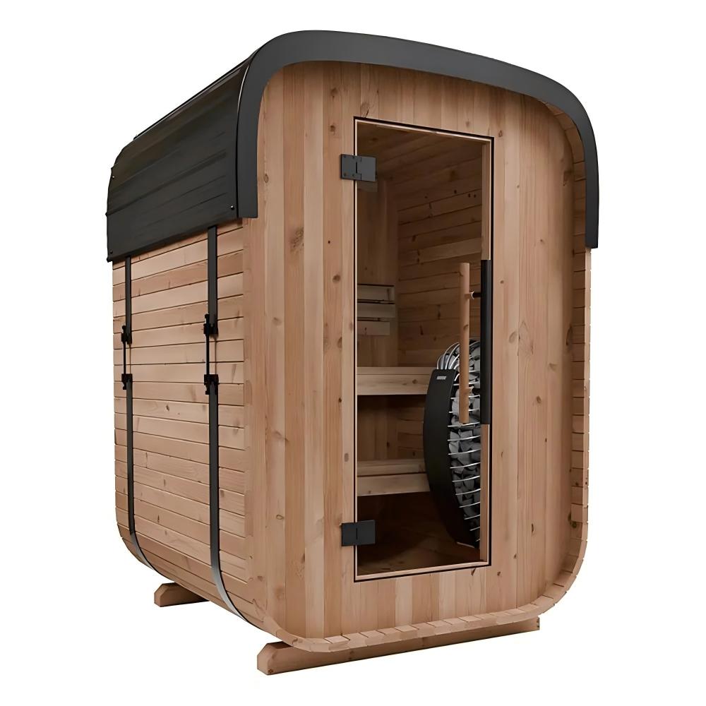 OEM Designer Outdoor Sauna House, Nordic Style Modular Wooden Sauna Pod for Resort and Home Spa Door and glass