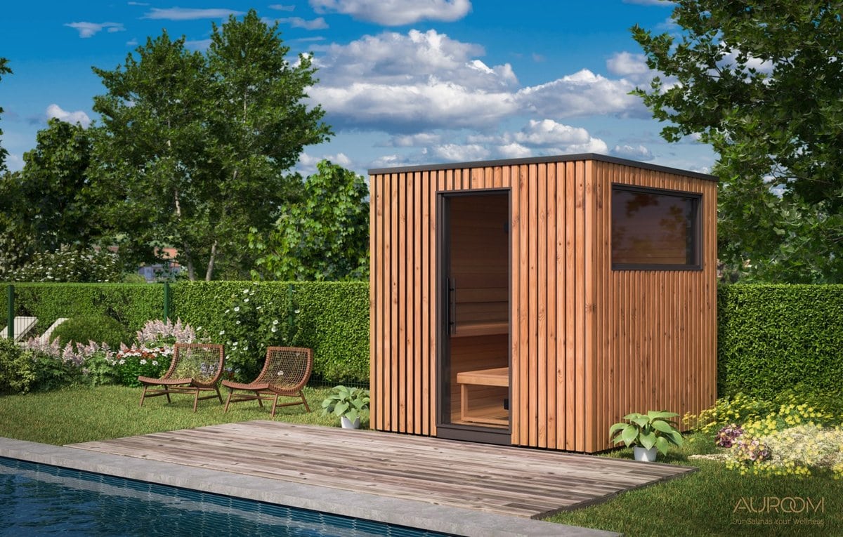 Outdoor Cabin Sauna Steam Sauna House - Traditional Finnish Dry and Wet Sauna House - 4-person Family Use Side profile
