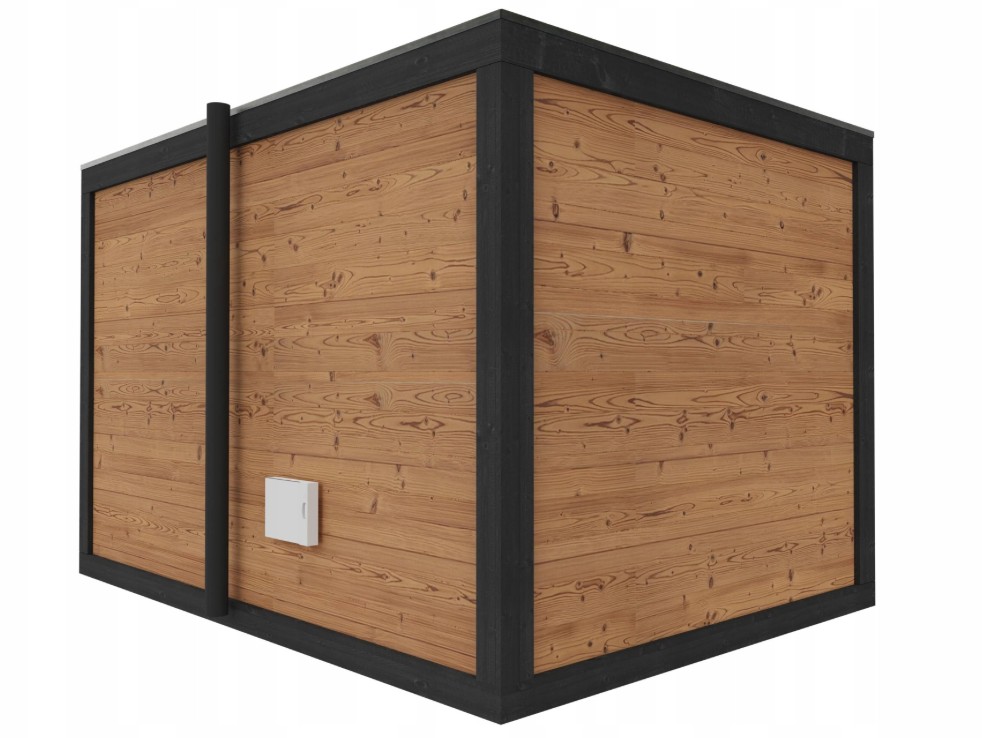 Outdoor Cube Sauna Room 4-6 Person Traditional Steam Sauna with Thermo Wood &amp; Glass Door Door and glass