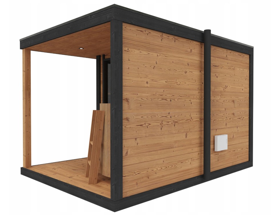 Outdoor Cube Sauna Room 4-6 Person Traditional Steam Sauna with Thermo Wood &amp; Glass Door Buyer reference
