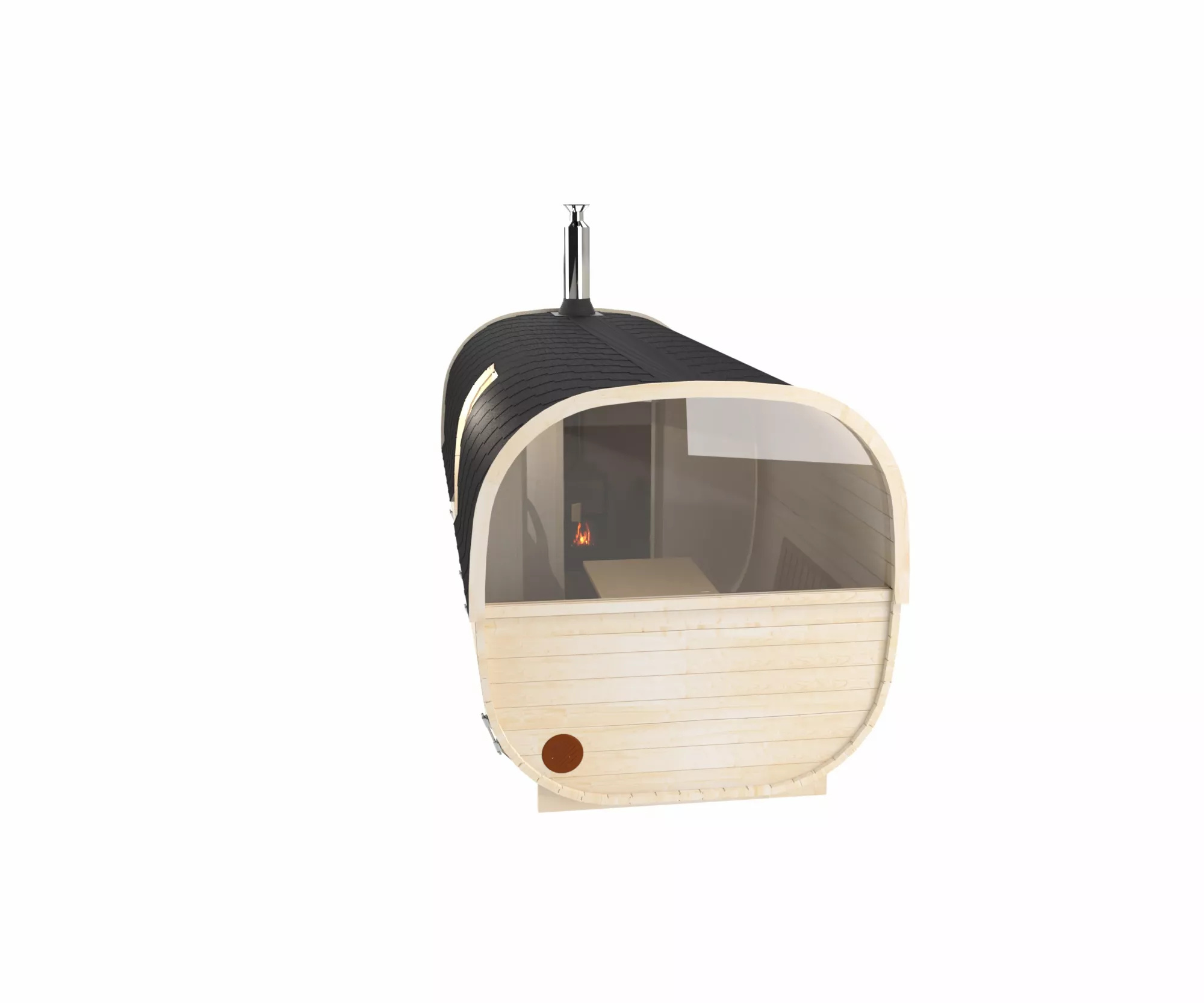 Outdoor Japanese Cypress Barrel Outdoor Sauna Health Benefits Double Wooden Wet Sauna Room Outdoor Sauna and Rest Are Door and glass