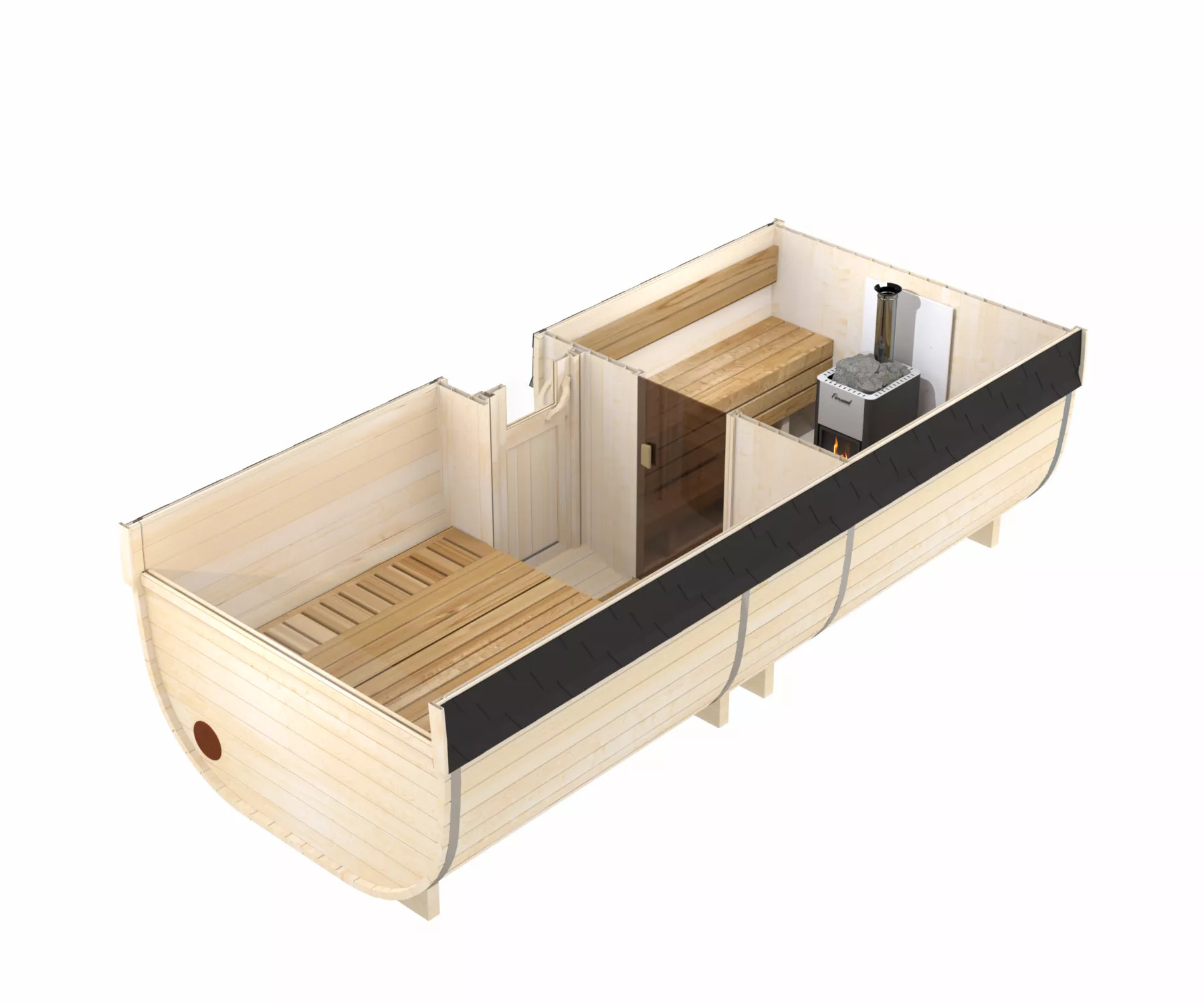 Outdoor Japanese Cypress Barrel Outdoor Sauna Health Benefits Double Wooden Wet Sauna Room Outdoor Sauna and Rest Are Buyer reference