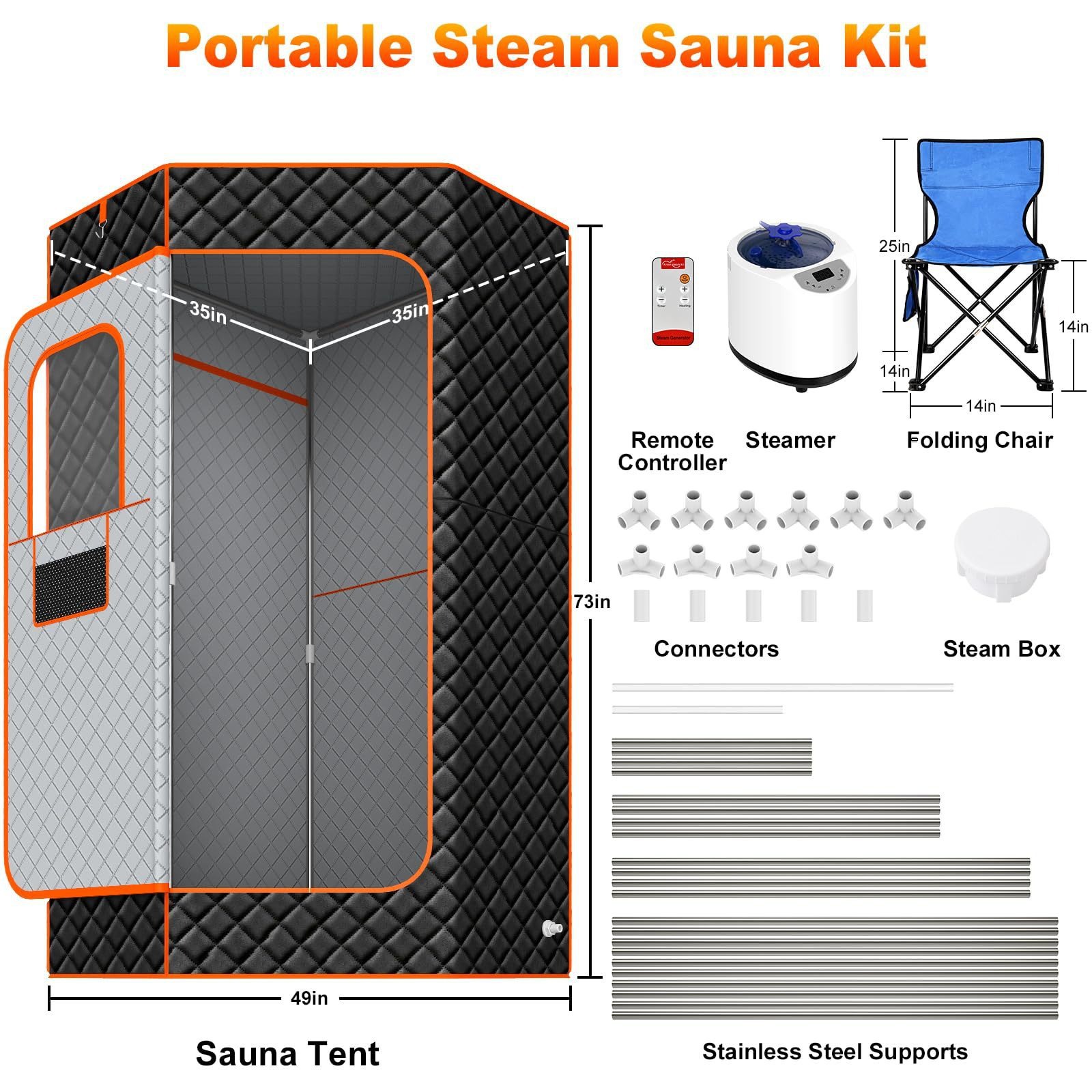Outdoor Portable Infrared Sauna Cabin Foldable Solar Assisted Heating Carry Bag for Off-Grid Use Interior detail