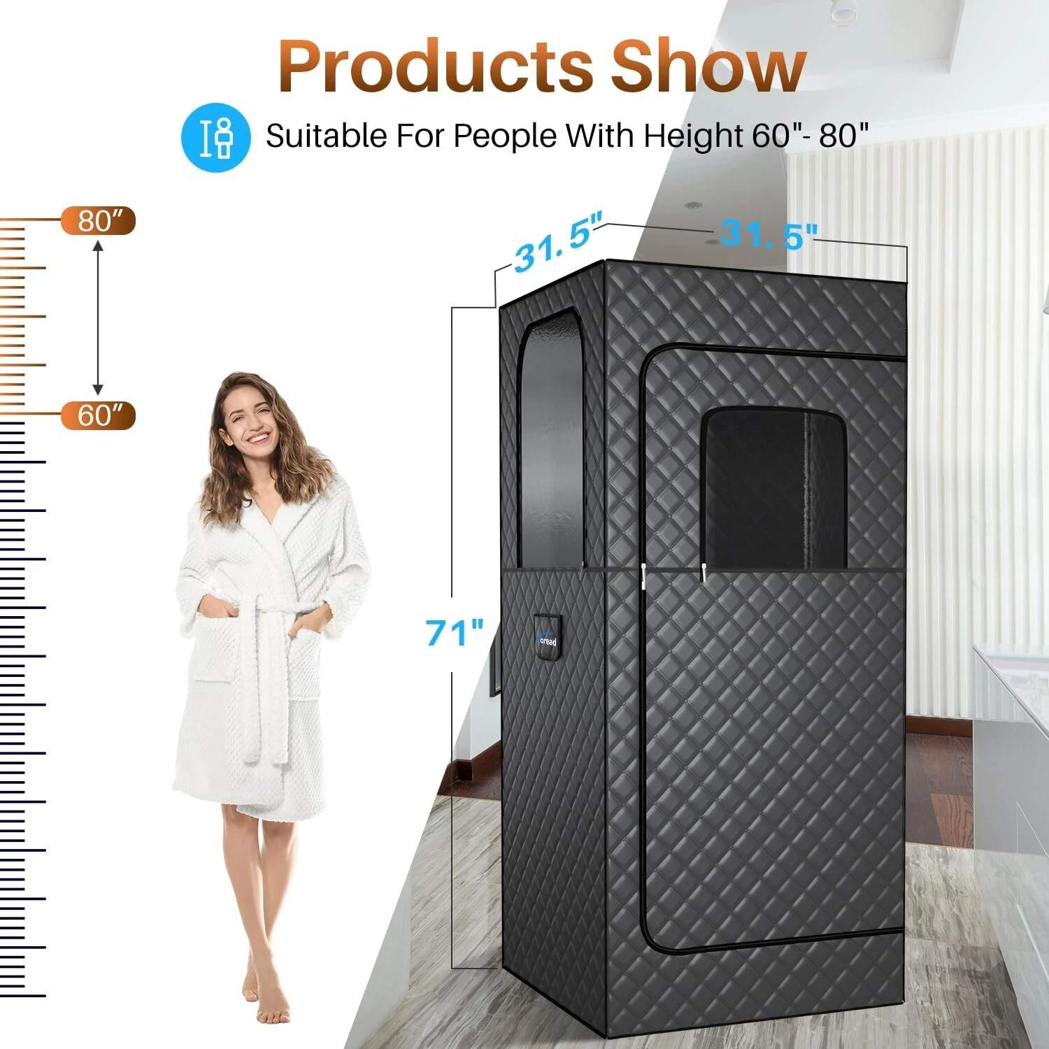 Foldable Outdoor Steam Sauna Room Exterior angle