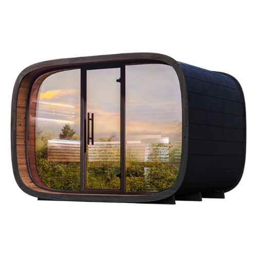 Red Cedar Outdoor Cube Sauna Room CSA-160 Exterior angle