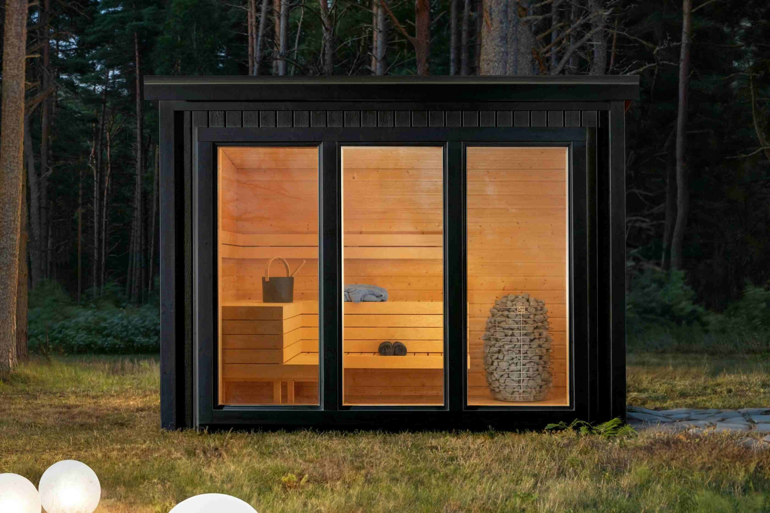 Outdoor Relaxation Sauna Cabin - Wood Burning Sauna Room with Large Glass Door, Natural Wood Interior for Home Garden Buyer reference