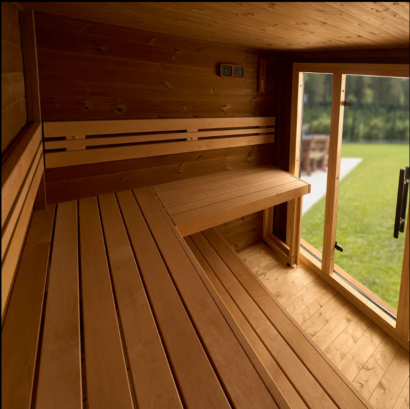Outdoor Sauna House, Tempered Glass Door, Traditional Electric Stove, Villa Courtyard Buyer reference