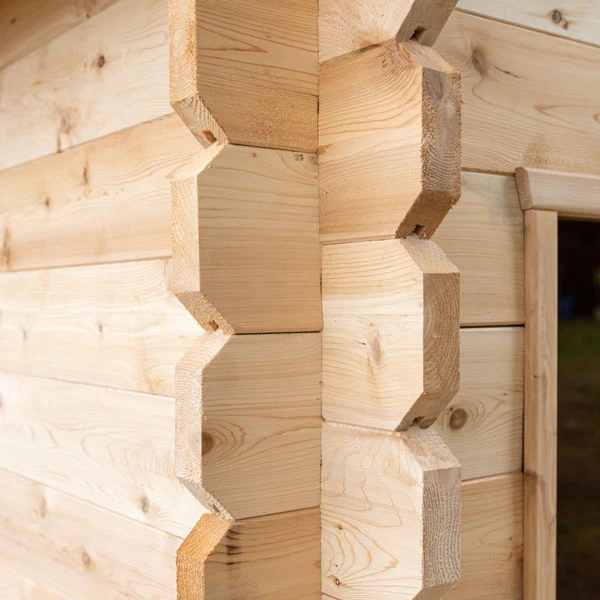 Outdoor Sauna Hut - 5-6 Person Solid Pine Wood %7C Backyard Rustic Spa Sauna Cabin with Wooden Stove Design Side profile