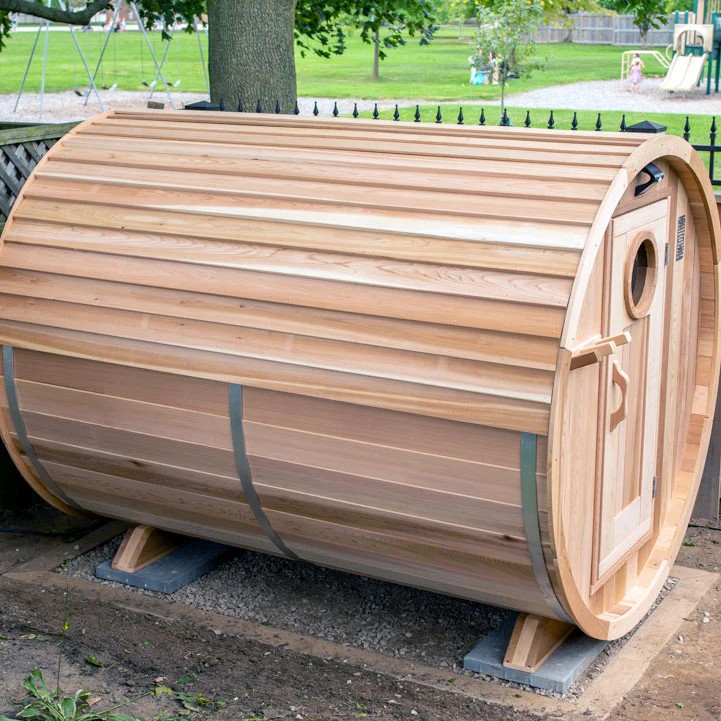 Outdoor Sauna Room with Ventilation System Prefab Sauna Cabin for Healthy Relaxation Door and glass